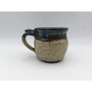 Pilgrim Hill Studios Studio Art Pottery 10oz Coffee Tea Mug Glazed Floral Signed